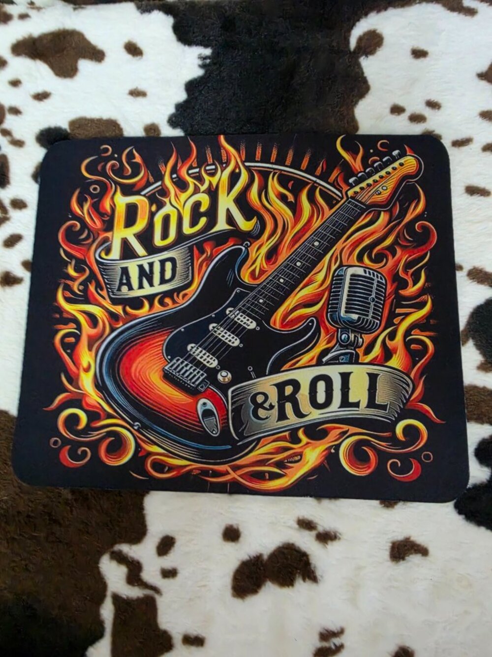 Rock and Roll Custom Print Mouse Pad Non-Slip Computer Office Desk Mat Gift